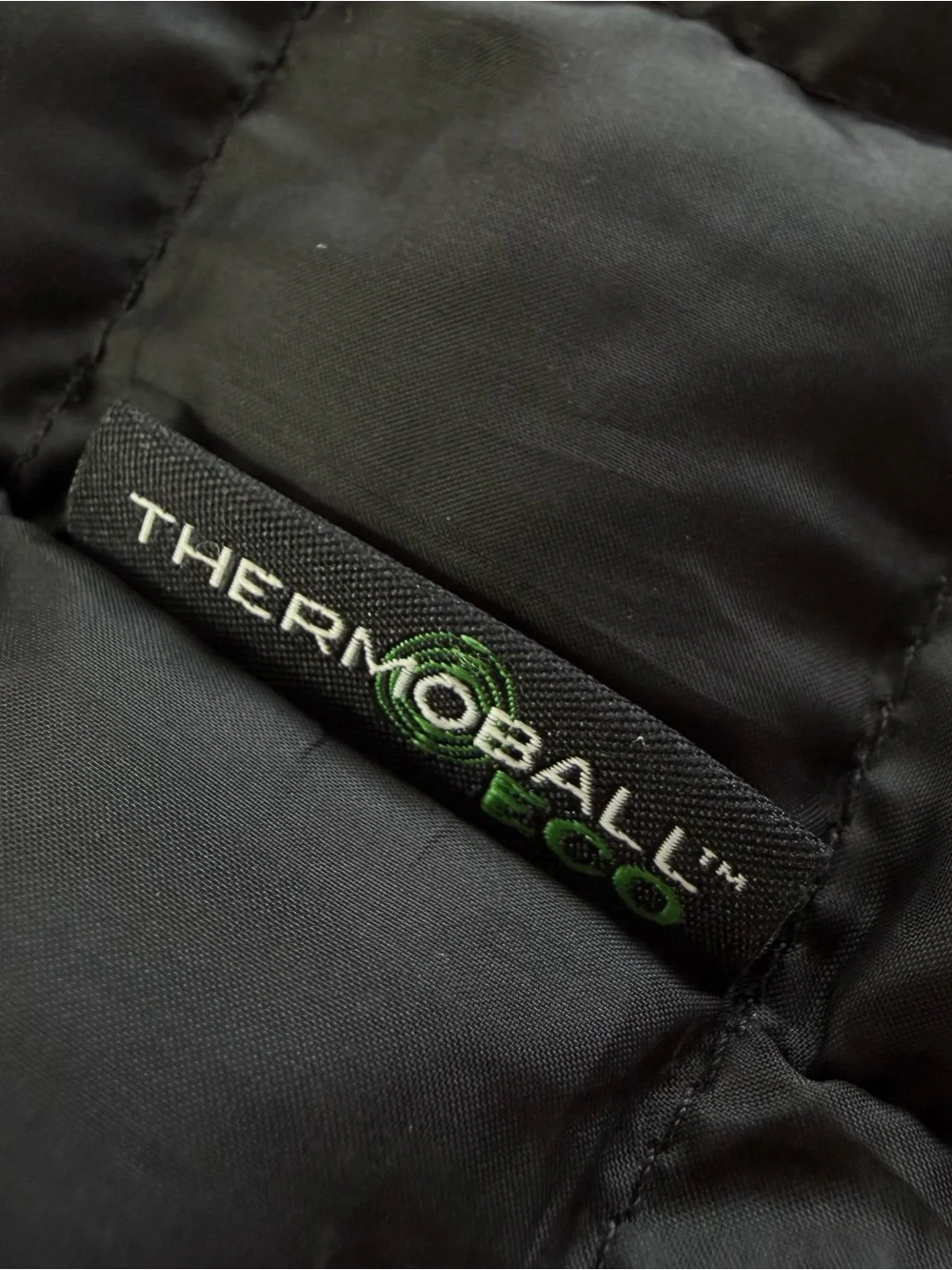 The North Face ThermoBall Eco Black Insulated Puffer Vest Tonal Logo